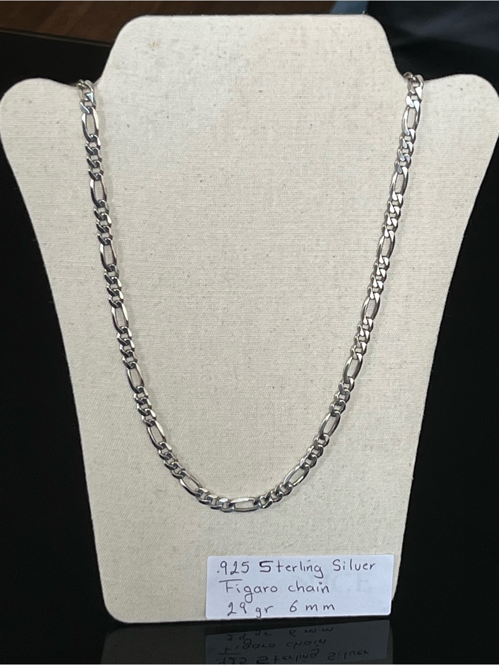 Men’s .925 Sterling Silver Figaro Chain Necklace - 6mm 24in